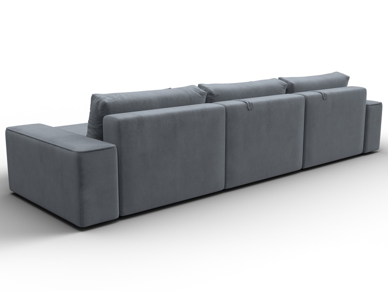 Диван угловой Лига-074 угол универсальный, Велюр, TOWER 10 серый