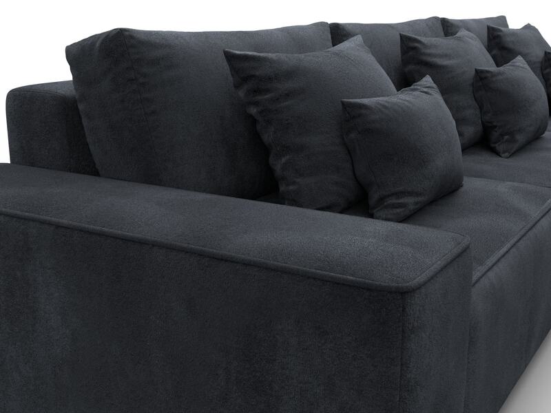 Диван угловой Лига-074 угол универсальный, Велюр, TOWER 11 темно-серый