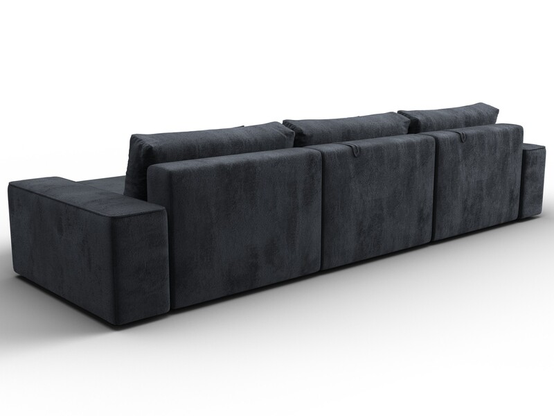 Диван угловой Лига-074 угол универсальный, Велюр, TOWER 11 темно-серый