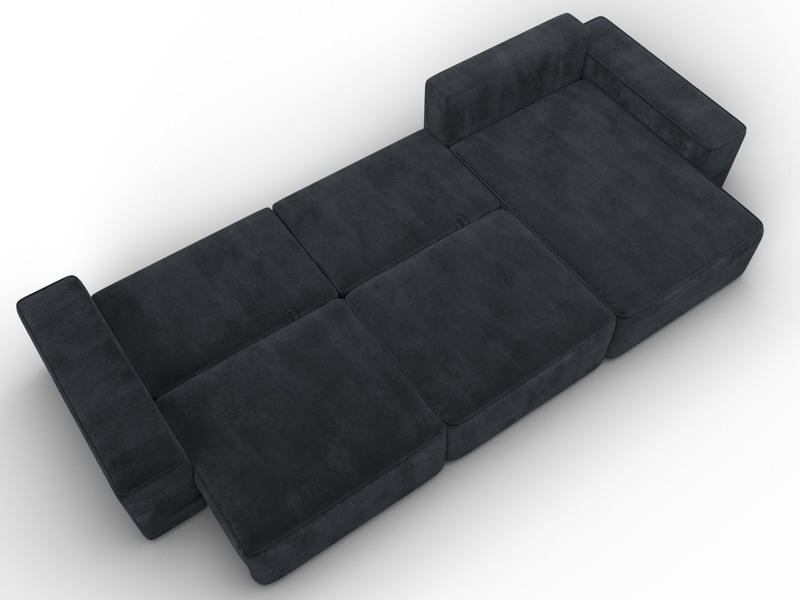 Диван угловой Лига-074 угол универсальный, Велюр, TOWER 11 темно-серый