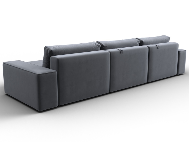 Диван угловой Лига-074 угол универсальный, Велюр, SEVEN 17 серый