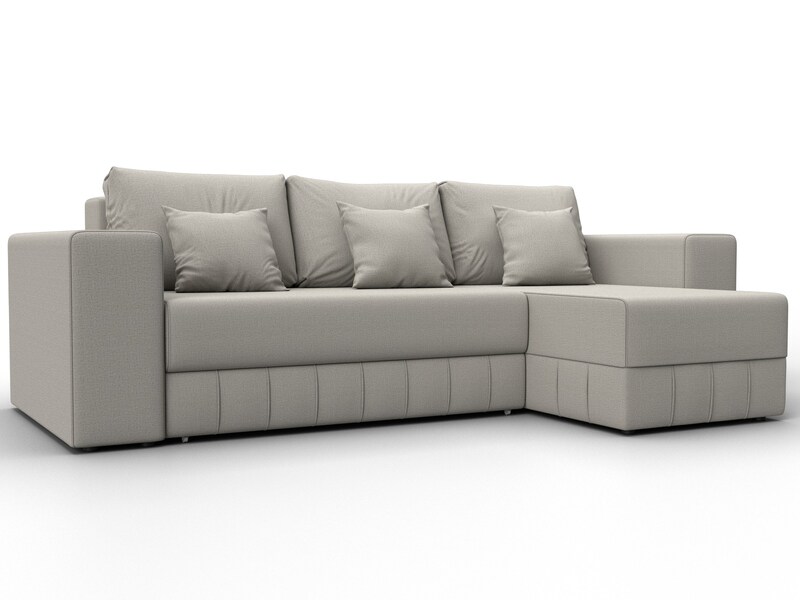 Диван угловой Лига-076 угол универсальный, Рогожка, Амур 02 бежевый