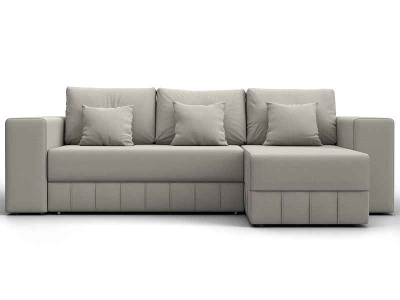 Диван угловой Лига-076 угол универсальный, Рогожка, Амур 02 бежевый