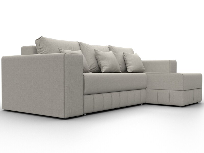 Диван угловой Лига-076 угол универсальный, Рогожка, Амур 02 бежевый