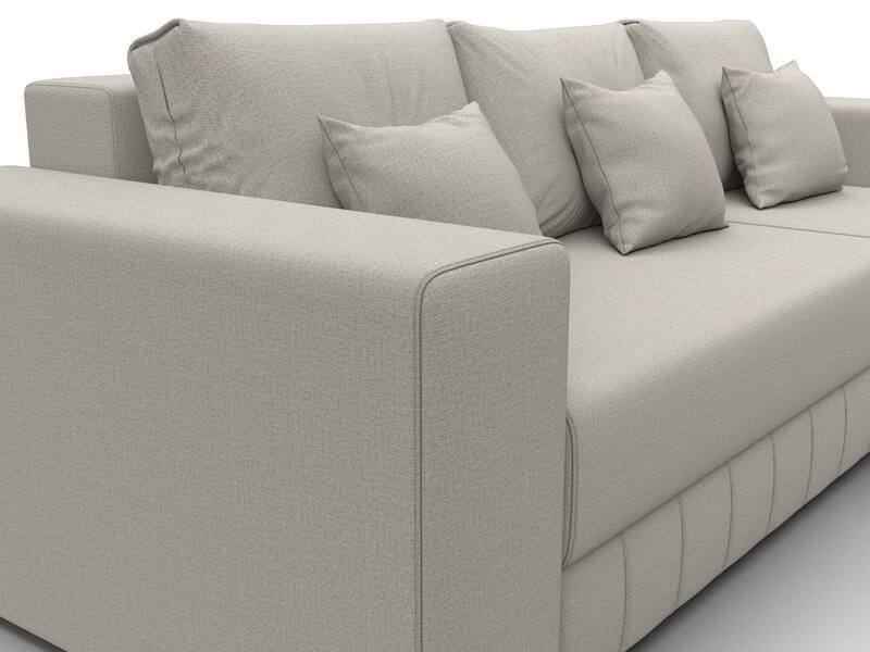 Диван угловой Лига-076 угол универсальный, Рогожка, Амур 02 бежевый