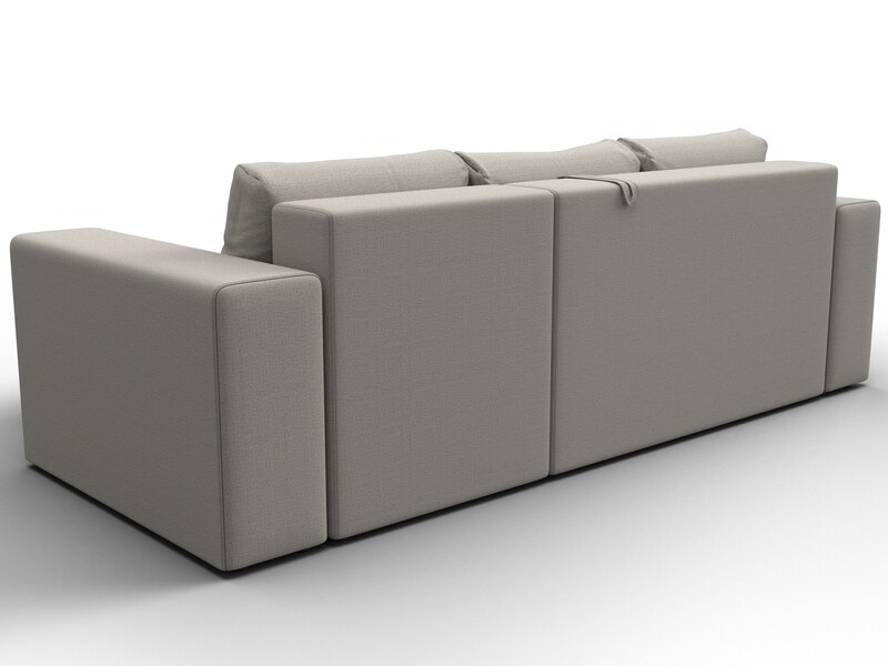 Диван угловой Лига-076 угол универсальный, Рогожка, Амур 02 бежевый