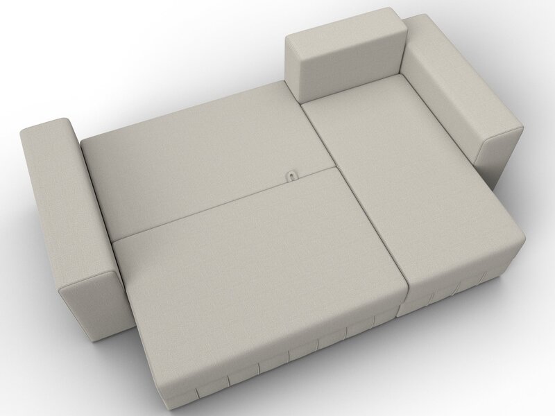 Диван угловой Лига-076 угол универсальный, Рогожка, Амур 02 бежевый