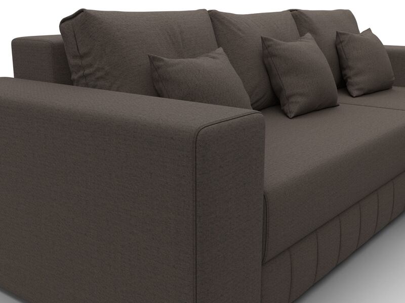 Диван угловой Лига-076 угол универсальный, Рогожка, Амур 05 коричневый