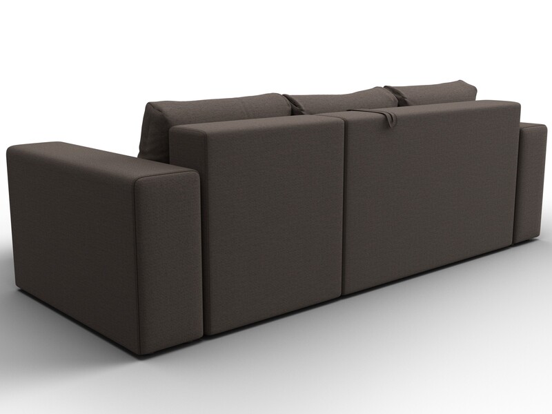 Диван угловой Лига-076 угол универсальный, Рогожка, Амур 05 коричневый