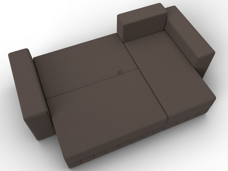 Диван угловой Лига-076 угол универсальный, Рогожка, Амур 05 коричневый