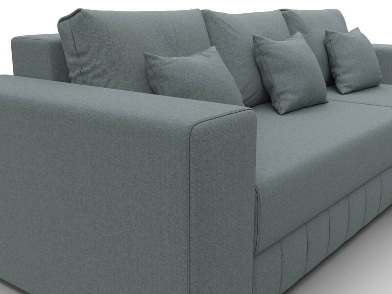 Диван угловой Лига-076 угол универсальный, Рогожка, Амур 07 серый