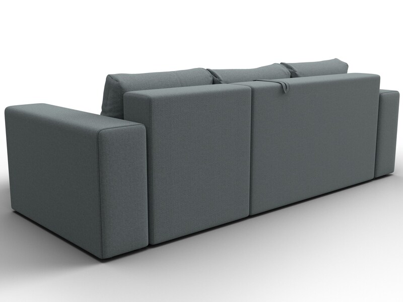 Диван угловой Лига-076 угол универсальный, Рогожка, Амур 07 серый