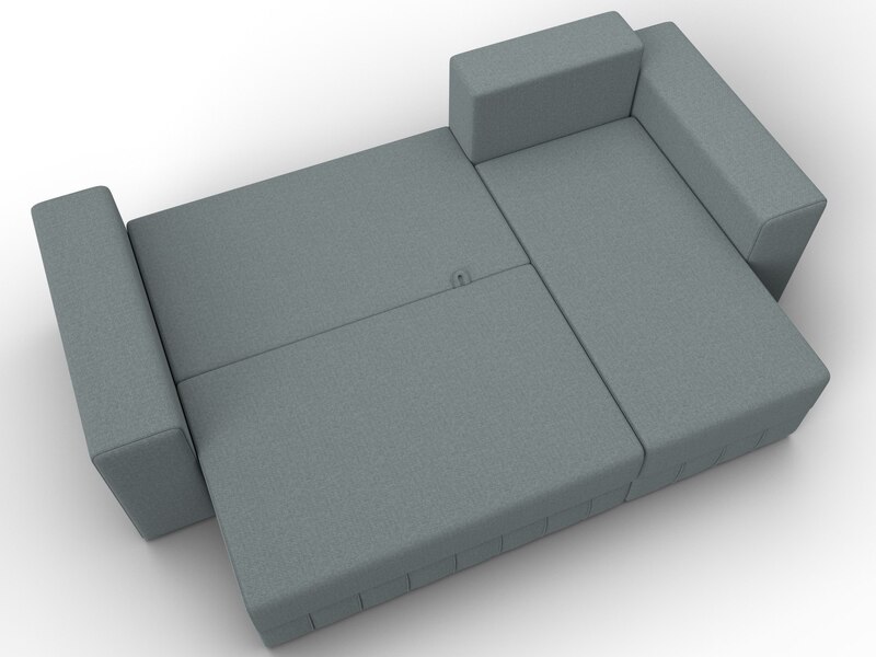 Диван угловой Лига-076 угол универсальный, Рогожка, Амур 07 серый