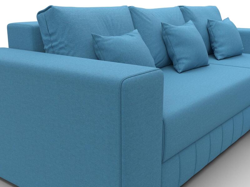 Диван угловой Лига-076 угол универсальный, Рогожка, Амур 10 голубой