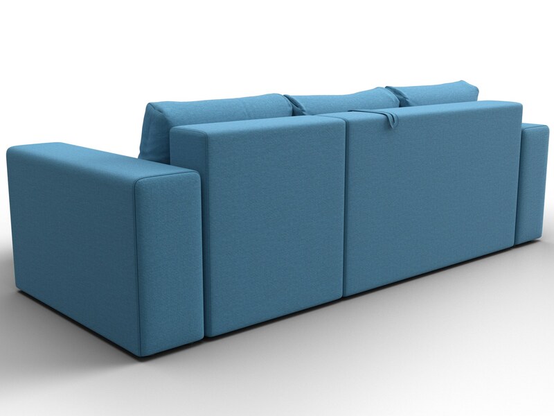 Диван угловой Лига-076 угол универсальный, Рогожка, Амур 10 голубой