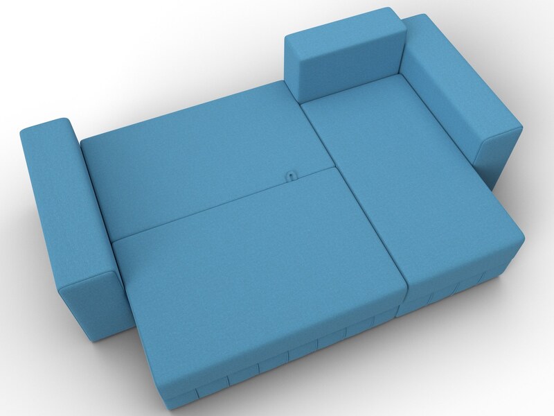 Диван угловой Лига-076 угол универсальный, Рогожка, Амур 10 голубой
