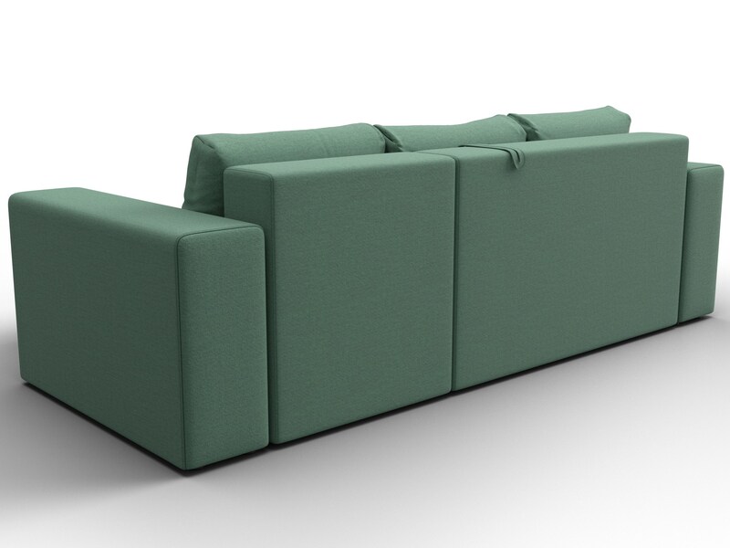 Диван угловой Лига-076 угол универсальный, Рогожка, Амур 11 зеленый