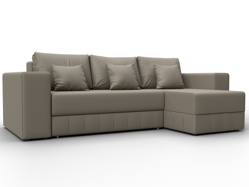 Диван угловой Лига-076 угол универсальный, Экокожа, GRIFON 04 бежевый