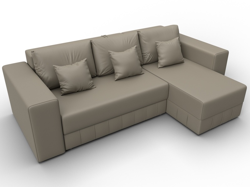 Диван угловой Лига-076 угол универсальный, Экокожа, GRIFON 04 бежевый