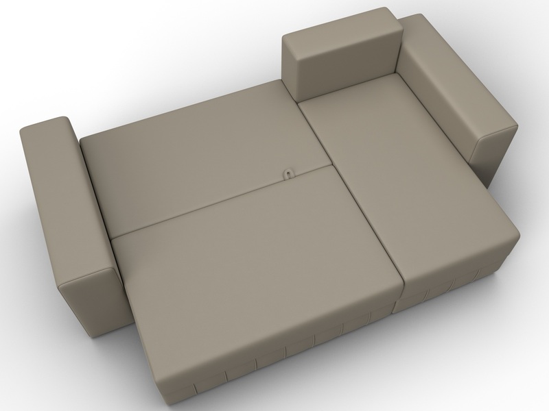 Диван угловой Лига-076 угол универсальный, Экокожа, GRIFON 04 бежевый