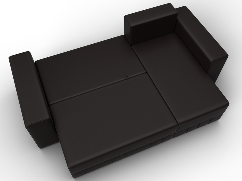 Диван угловой Лига-076 угол универсальный, Экокожа, GRIFON 12 коричневый