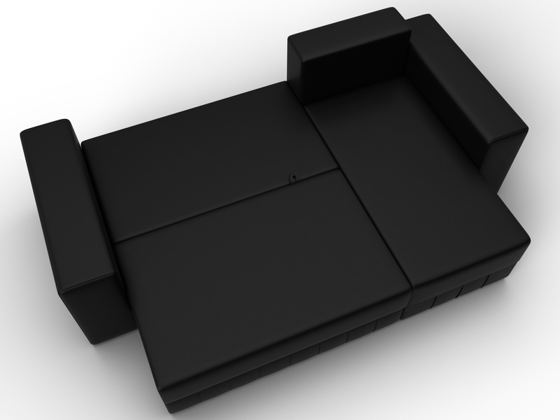 Диван угловой Лига-076 угол универсальный, Экокожа, GRIFON 18 черный