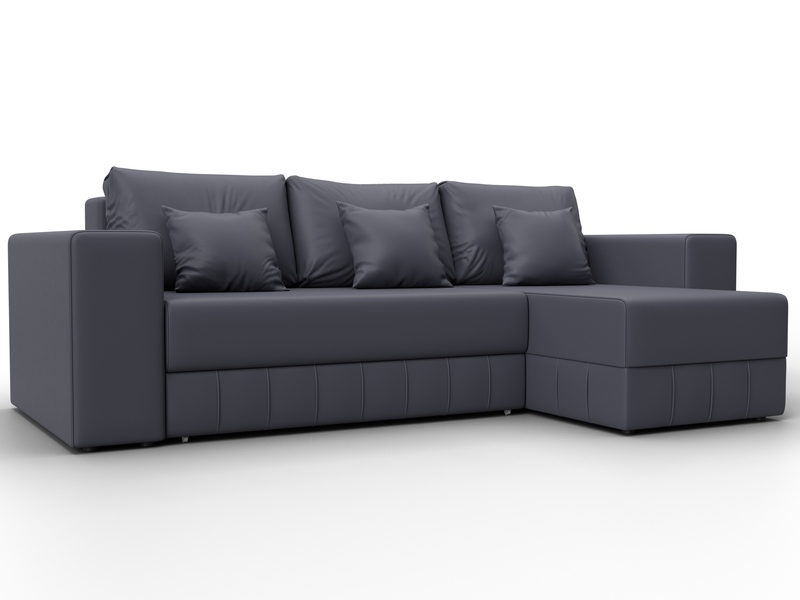 Диван угловой Лига-076 угол универсальный, Экокожа, GRIFON 15 серый