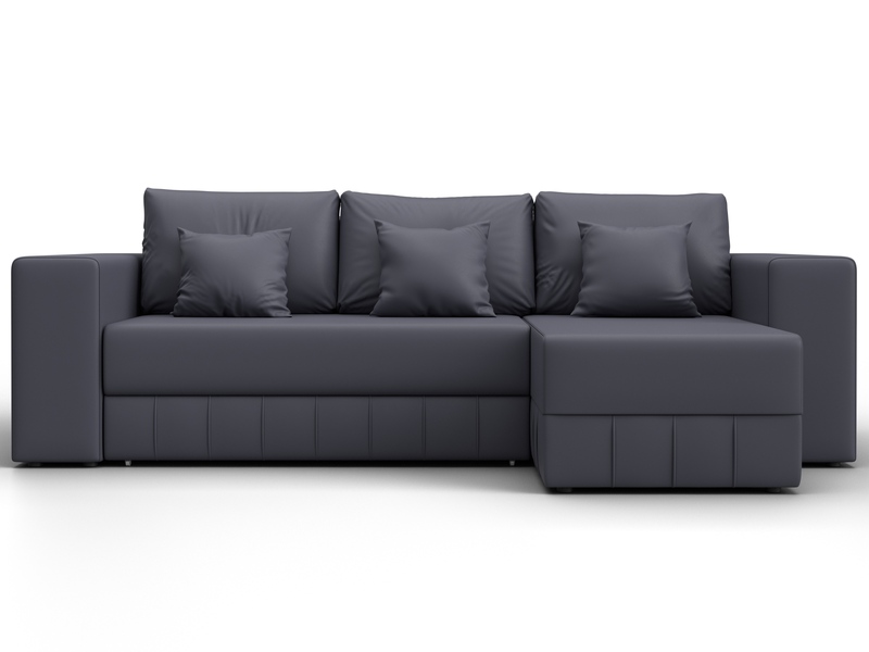 Диван угловой Лига-076 угол универсальный, Экокожа, GRIFON 15 серый