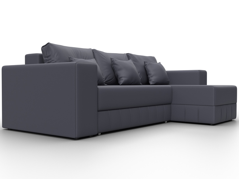 Диван угловой Лига-076 угол универсальный, Экокожа, GRIFON 15 серый