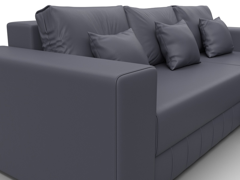 Диван угловой Лига-076 угол универсальный, Экокожа, GRIFON 15 серый