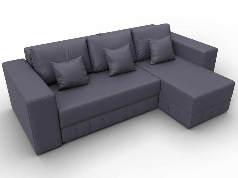 Диван угловой Лига-076 угол универсальный, Экокожа, GRIFON 15 серый
