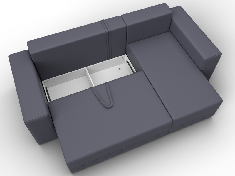 Диван угловой Лига-076 угол универсальный, Экокожа, GRIFON 15 серый