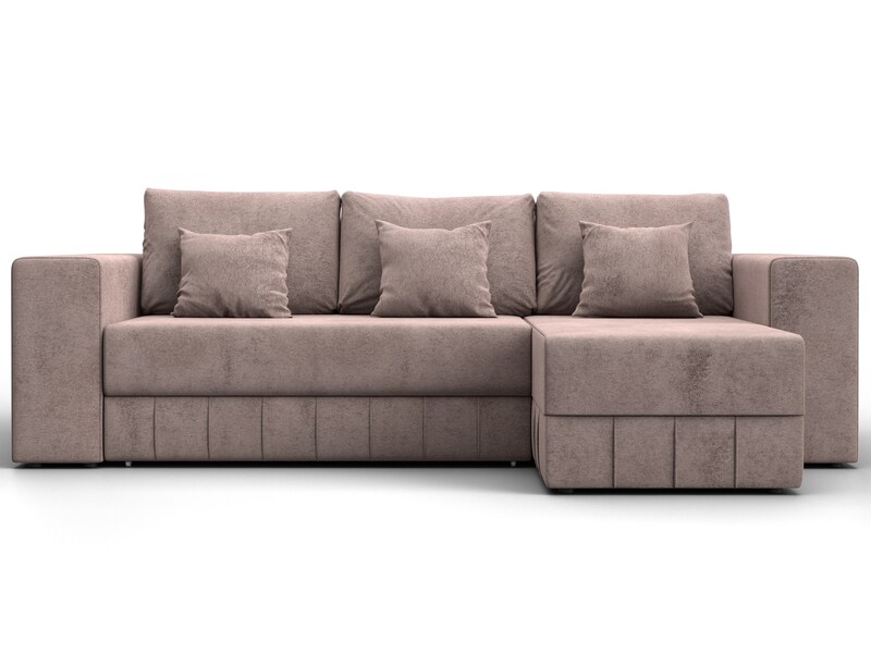 Диван угловой Лига-076 угол универсальный, Велюр, TOWER 05 бежевый