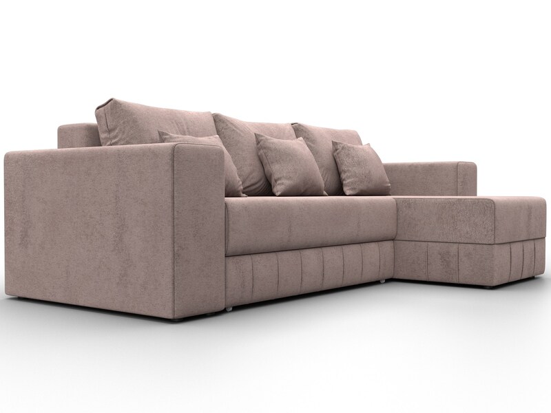 Диван угловой Лига-076 угол универсальный, Велюр, TOWER 05 бежевый
