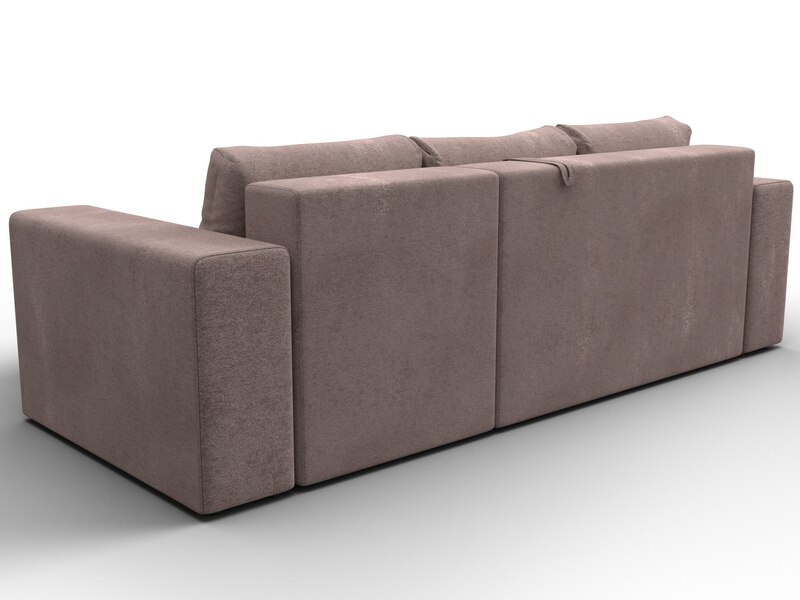 Диван угловой Лига-076 угол универсальный, Велюр, TOWER 05 бежевый