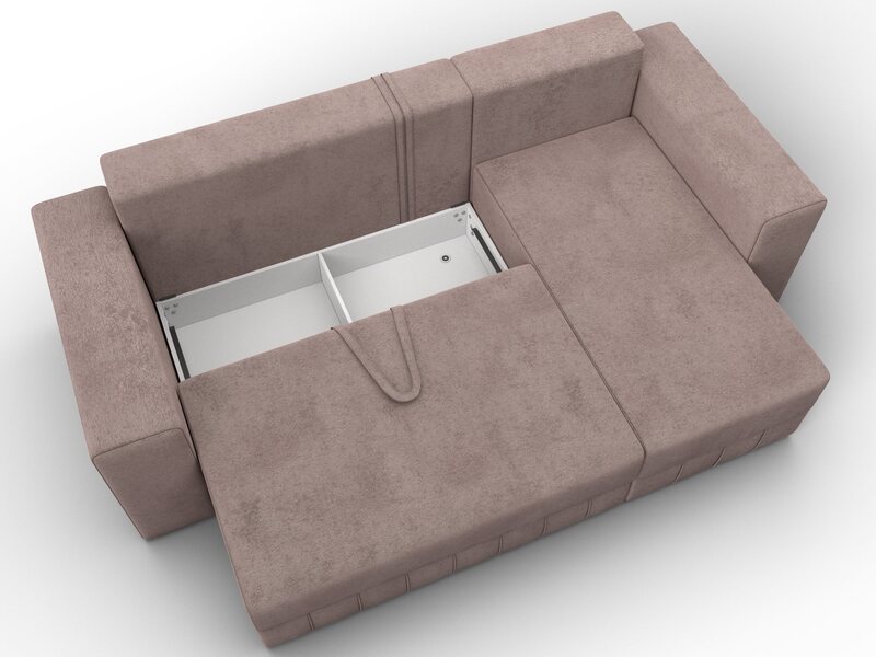 Диван угловой Лига-076 угол универсальный, Велюр, TOWER 05 бежевый