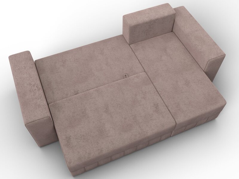 Диван угловой Лига-076 угол универсальный, Велюр, TOWER 05 бежевый