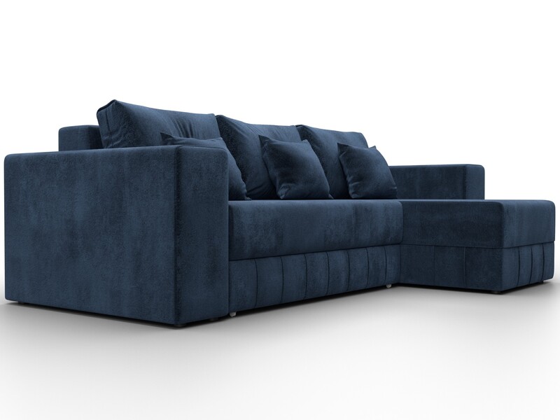 Диван угловой Лига-076 угол универсальный, Велюр, TOWER 13 синий