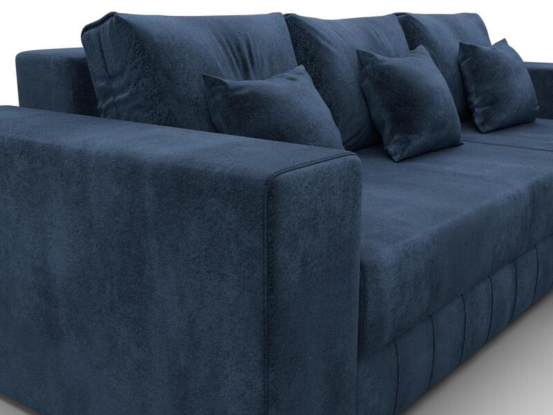 Диван угловой Лига-076 угол универсальный, Велюр, TOWER 13 синий