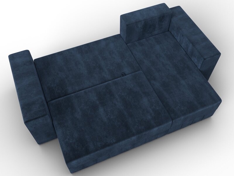 Диван угловой Лига-076 угол универсальный, Велюр, TOWER 13 синий