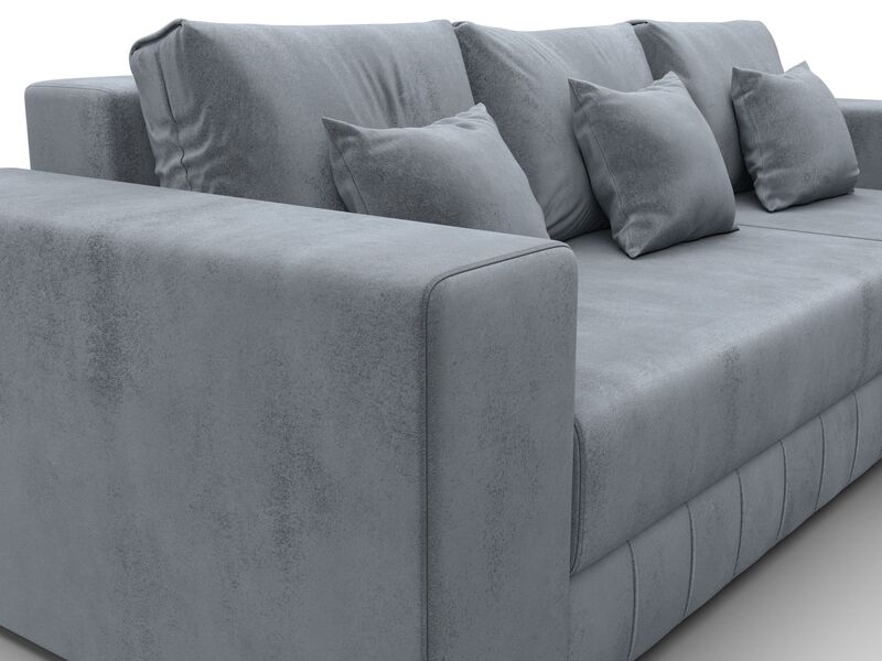 Диван угловой Лига-076 угол универсальный, Велюр, TOWER 10 серый