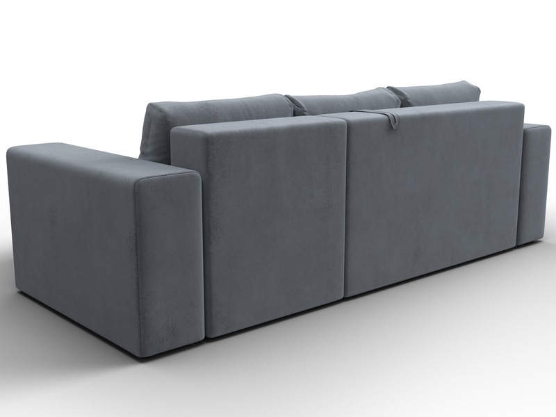 Диван угловой Лига-076 угол универсальный, Велюр, TOWER 10 серый