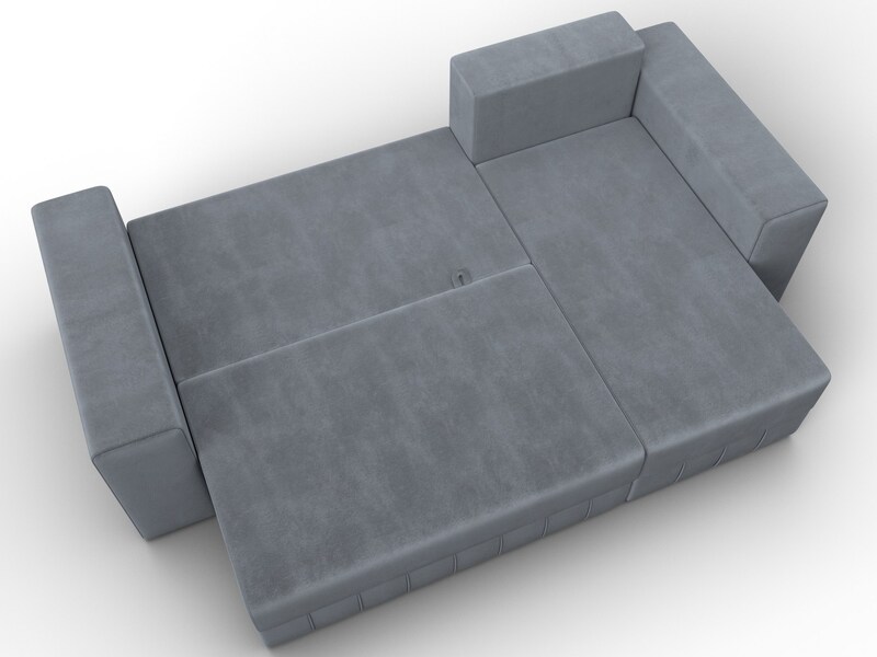 Диван угловой Лига-076 угол универсальный, Велюр, TOWER 10 серый