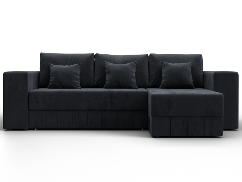 Диван угловой Лига-076 угол универсальный, Велюр, TOWER 11 темно-серый