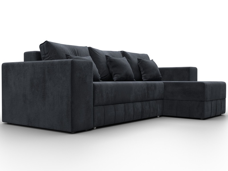 Диван угловой Лига-076 угол универсальный, Велюр, TOWER 11 темно-серый