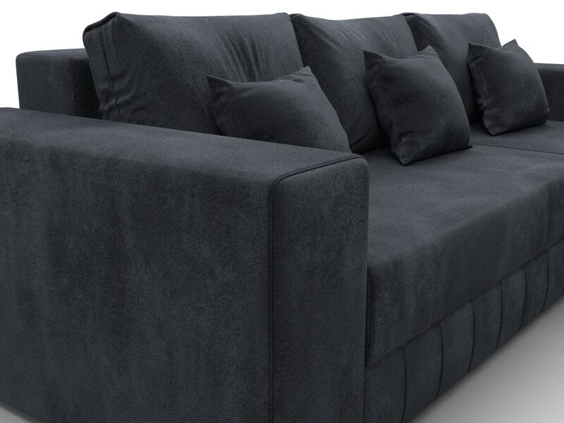 Диван угловой Лига-076 угол универсальный, Велюр, TOWER 11 темно-серый