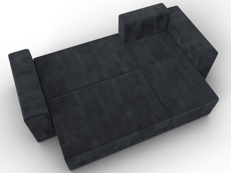 Диван угловой Лига-076 угол универсальный, Велюр, TOWER 11 темно-серый