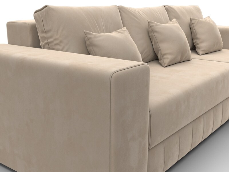 Диван угловой Лига-076 угол универсальный, Велюр, SEVEN 729 бежевый