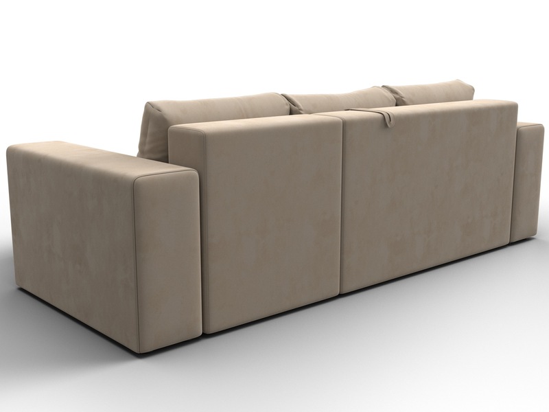 Диван угловой Лига-076 угол универсальный, Велюр, SEVEN 729 бежевый