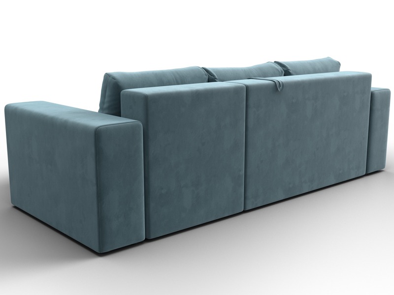 Диван угловой Лига-076 угол универсальный, Велюр, SEVEN 113 бирюзовый